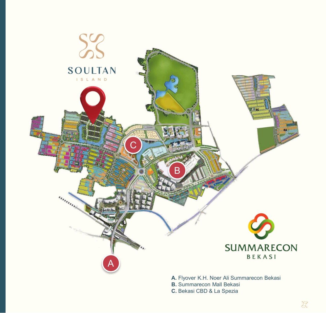 Peta lokasi Soultan Island Summarecon Bekasi